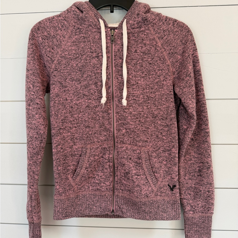 American Eagle Outfitters Marled Rose Zip-Up Hoodie S/P